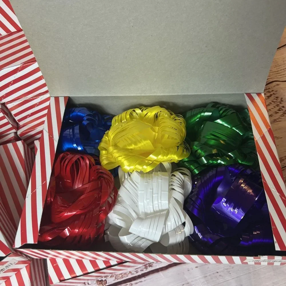 Vintage 14 Boxes Of Gift Ribbon Bows 6 Per Box Multi Colored - Great For Gifts‎